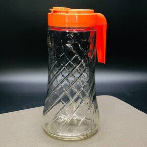 Vintage TANG Juice 1-Qt Orange Lid Glass Pitcher- Anchor Hocking: 80s Kitchen